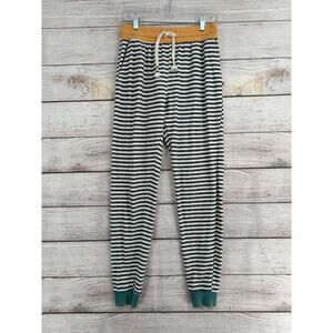 Sol Angeles Striped Colorblock Jogger Sweatpants Womens Small Black White